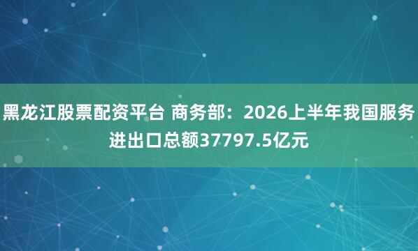 黑龙江股票配资平台 商务部：2026上半年我国服务进出口总额37797.5亿元